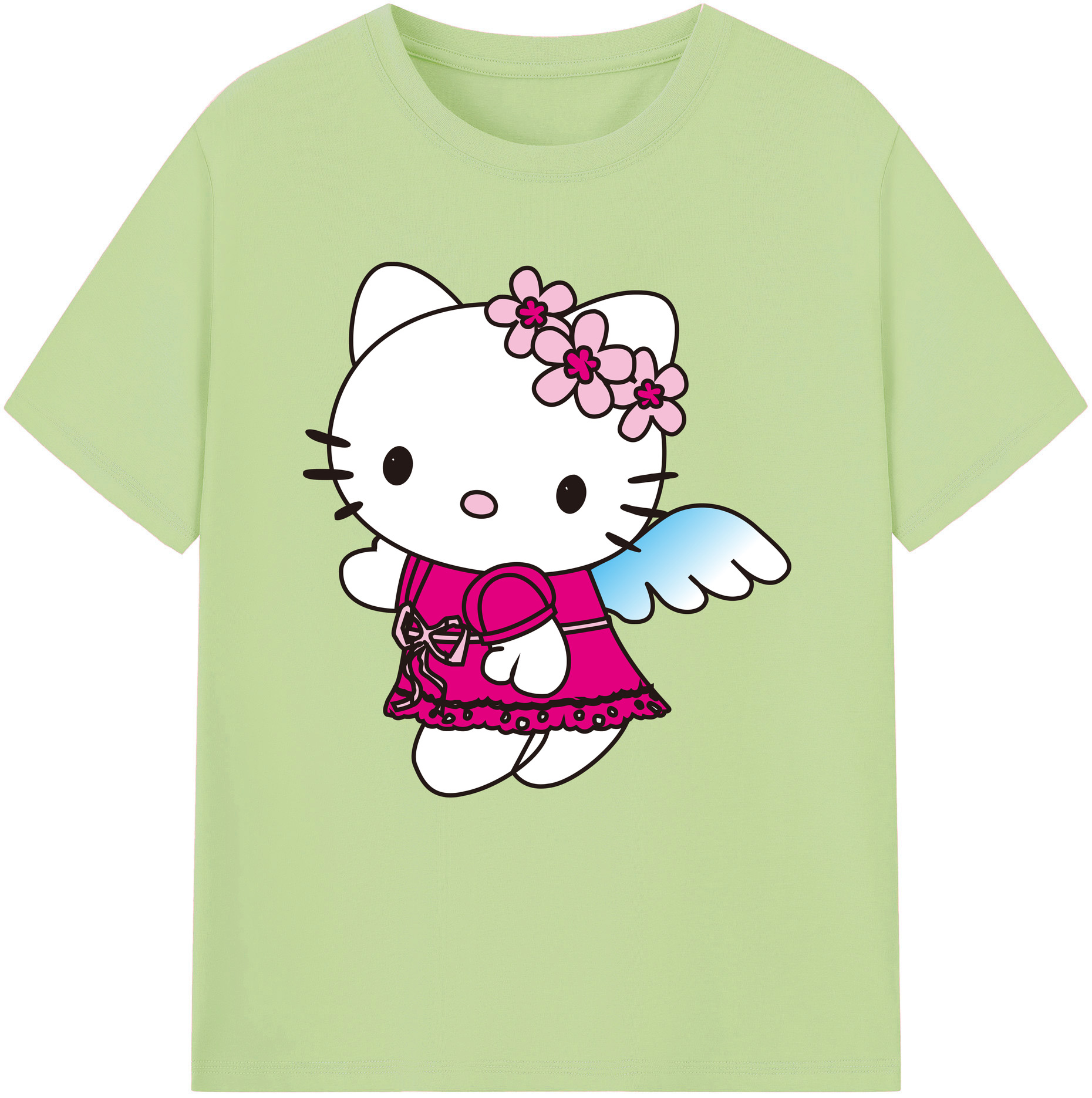 （画像用） Hello Kitty ハローキティ 綿100％半袖Tシャツ（フロントプリント）